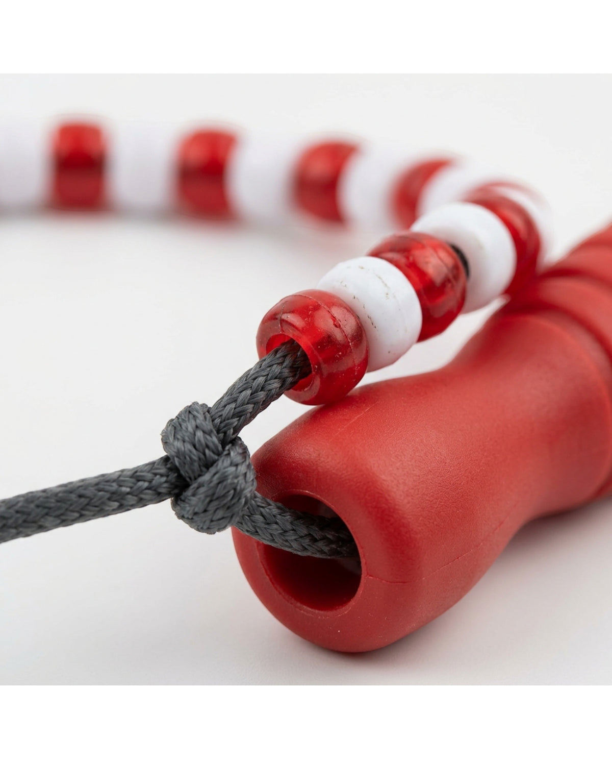 Shadt Beaded Jump Rope White Red 9 ft
