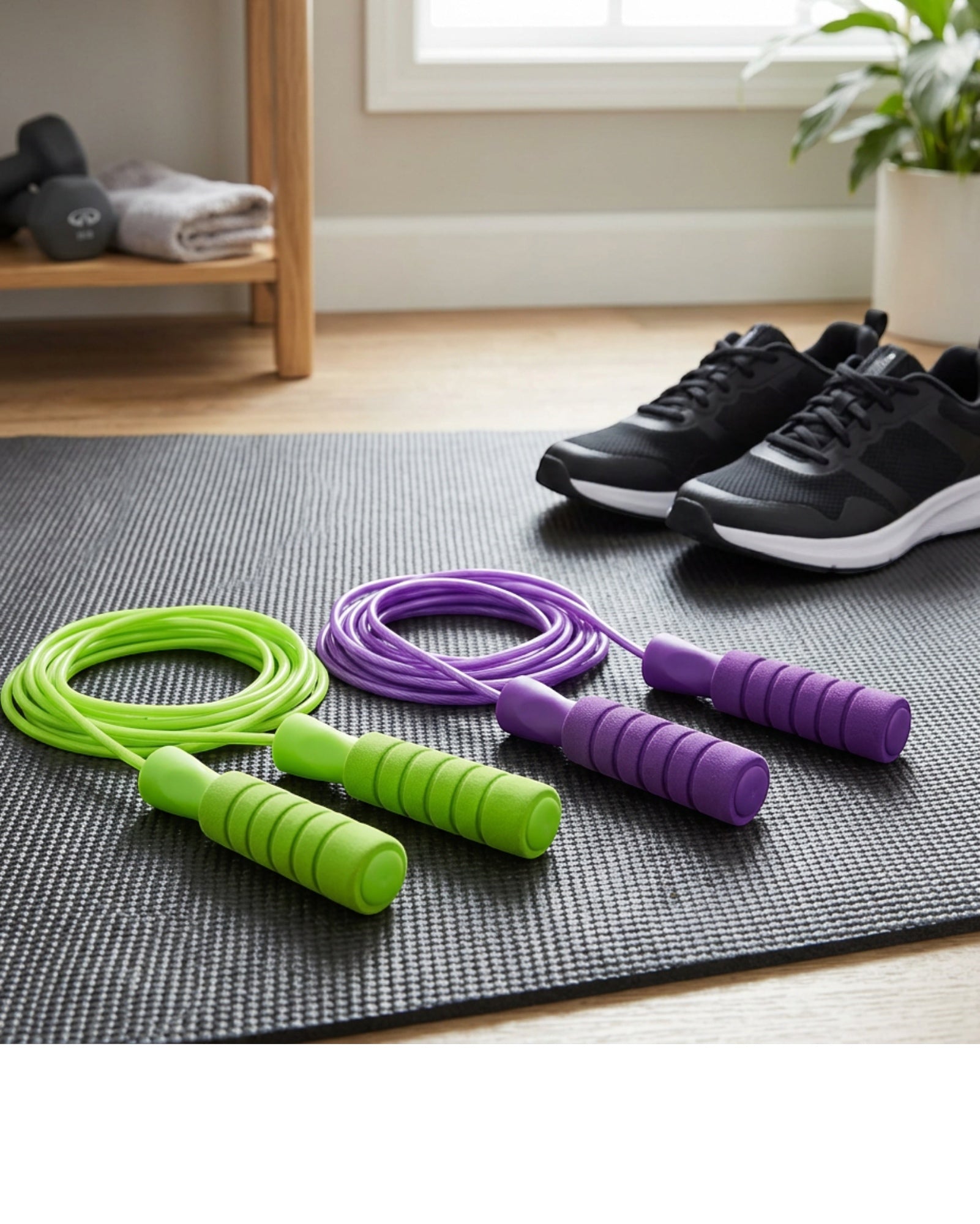 Shadt Soft Grip Jump Rope Lime Purple 2 Pack